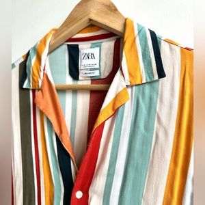 Zara relaxed fit camp collar shirt size medium